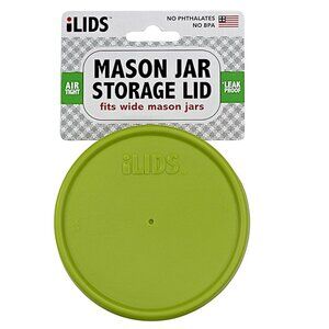 Mason Jar Storage Lid, Wide Mouth, Lime Green
